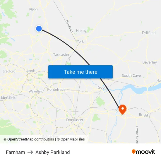 Farnham to Ashby Parkland map