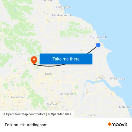 Folkton to Addingham map