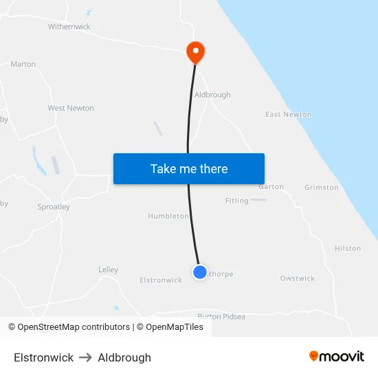 Elstronwick to Aldbrough map