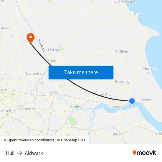 Hull to Aldwark map