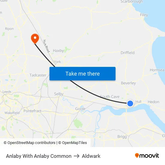 Anlaby With Anlaby Common to Aldwark map