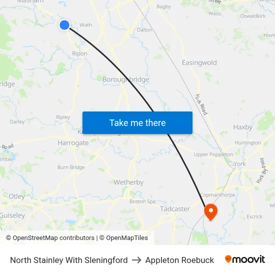 North Stainley With Sleningford to Appleton Roebuck map