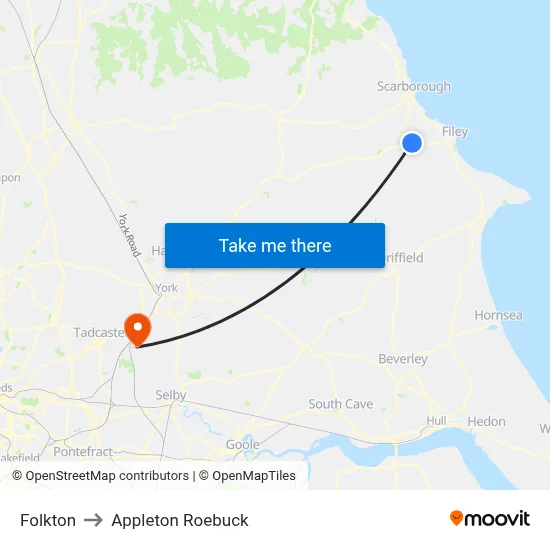 Folkton to Appleton Roebuck map