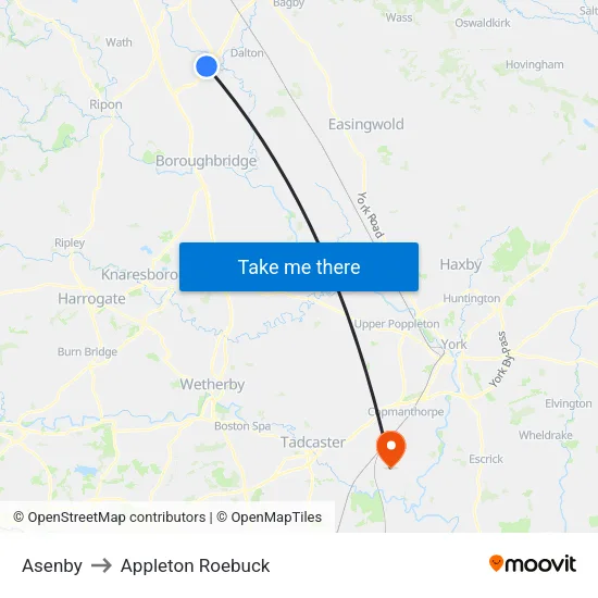 Asenby to Appleton Roebuck map