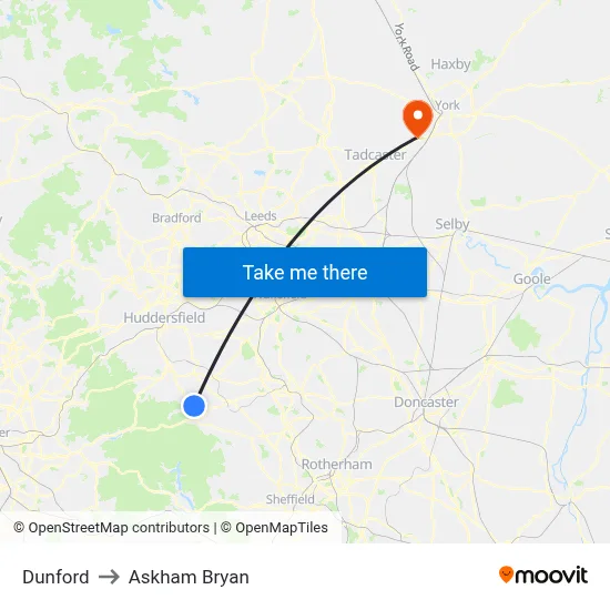 Dunford to Askham Bryan map