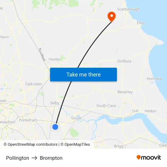 Pollington to Brompton map