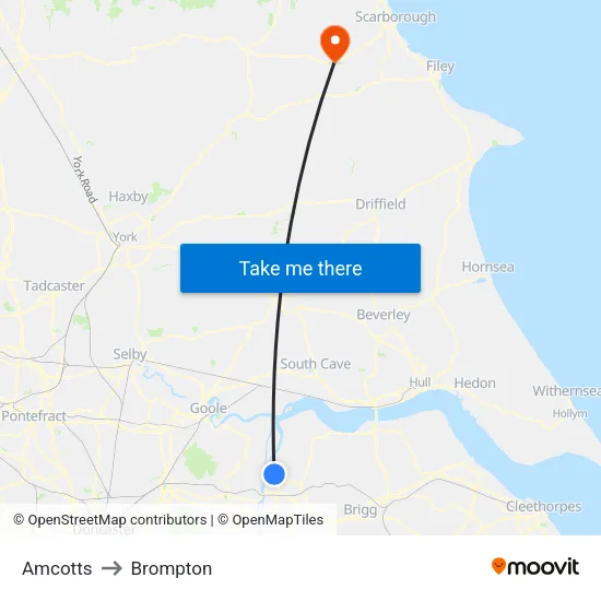 Amcotts to Brompton map