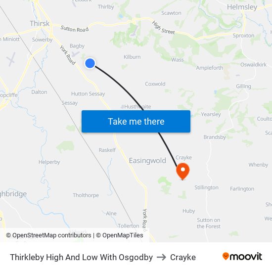 Thirkleby High And Low With Osgodby to Crayke map