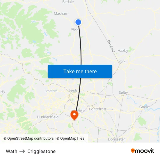 Wath to Crigglestone map