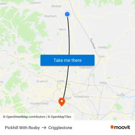 Pickhill With Roxby to Crigglestone map