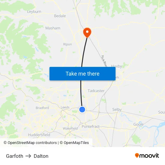 Garfoth to Dalton map