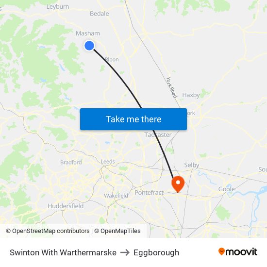 Swinton With Warthermarske to Eggborough map