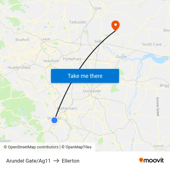 Arundel Gate/Ag11 to Ellerton map