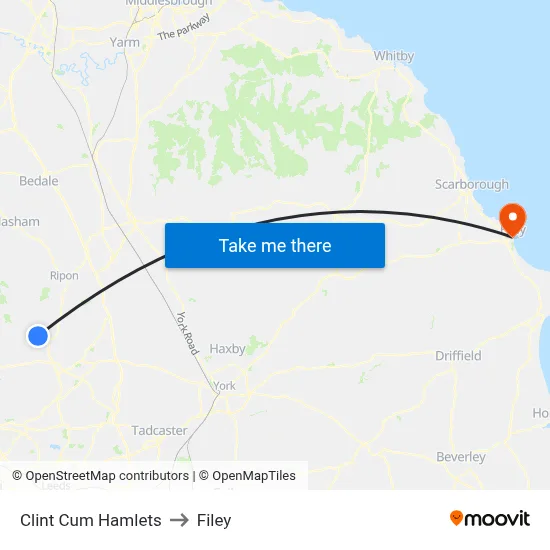 Clint Cum Hamlets to Filey map