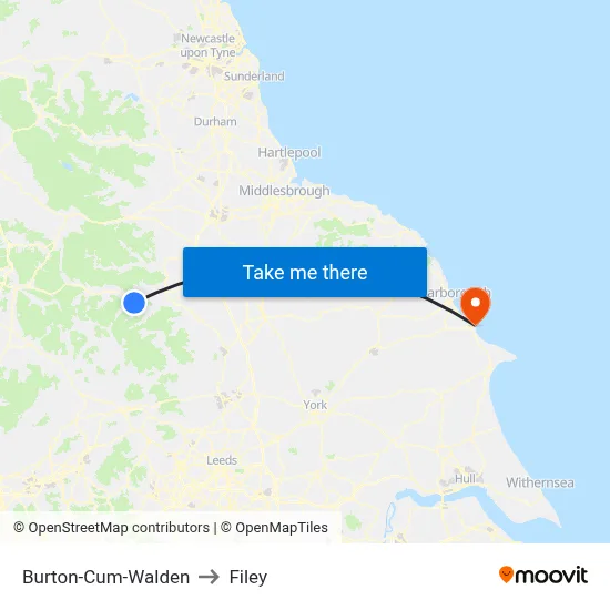 Burton-Cum-Walden to Filey map