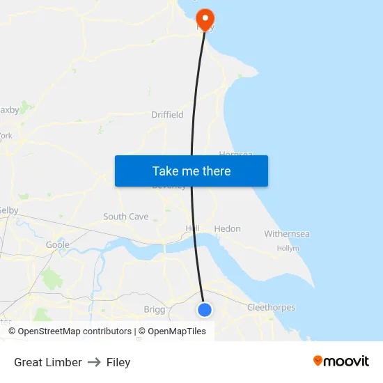 Great Limber to Filey map