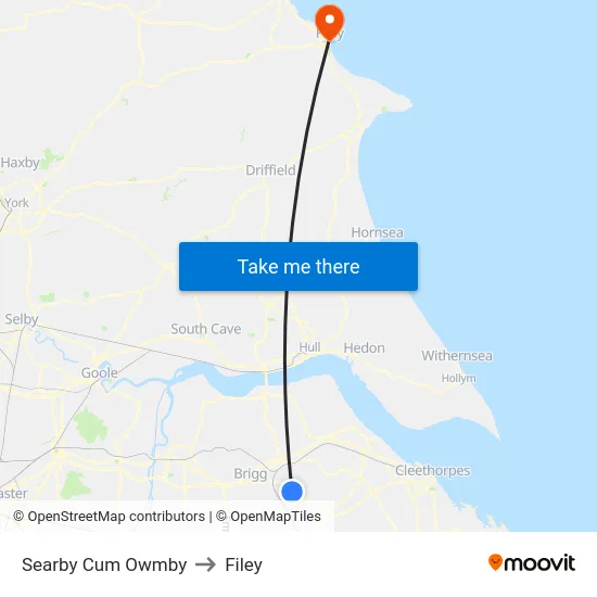 Searby Cum Owmby to Filey map