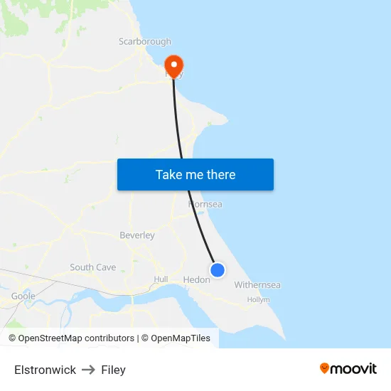 Elstronwick to Filey map