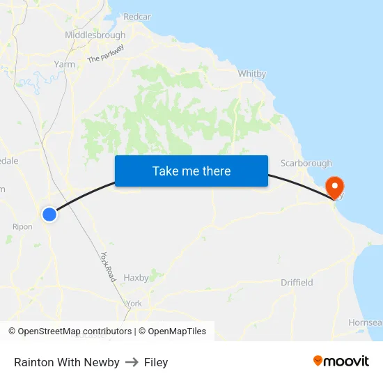 Rainton With Newby to Filey map