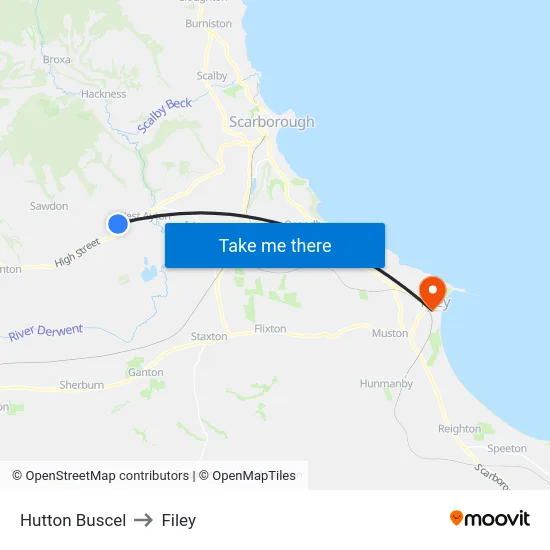 Hutton Buscel to Filey map