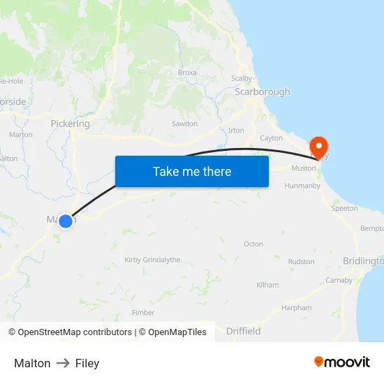 Malton to Filey map