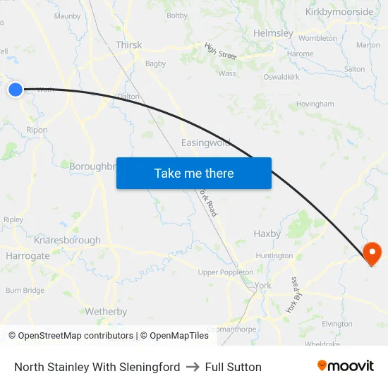 North Stainley With Sleningford to Full Sutton map