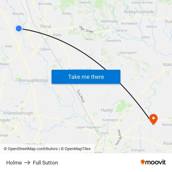 Holme to Full Sutton map