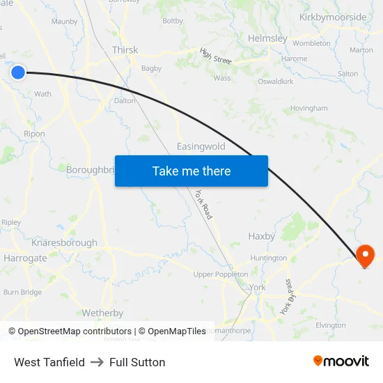 West Tanfield to Full Sutton map