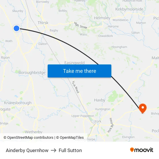 Ainderby Quernhow to Full Sutton map