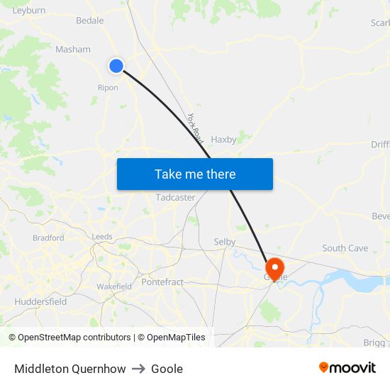 Middleton Quernhow to Goole map