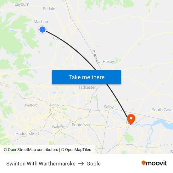 Swinton With Warthermarske to Goole map