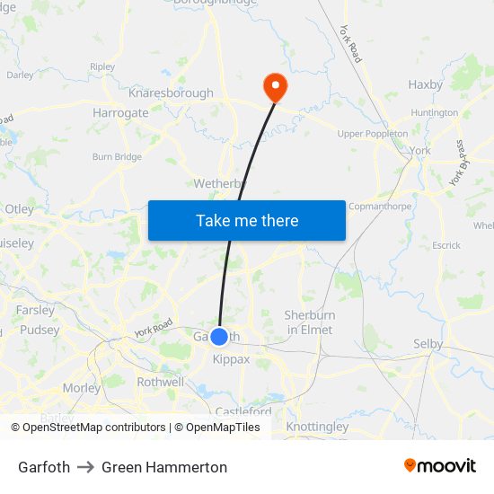 Garfoth to Green Hammerton map