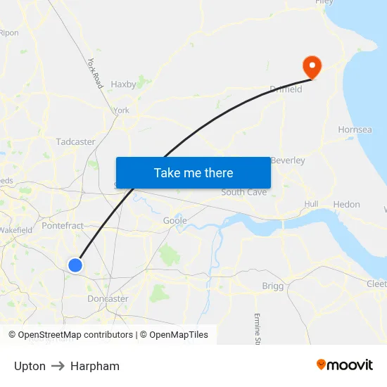 Upton to Harpham map