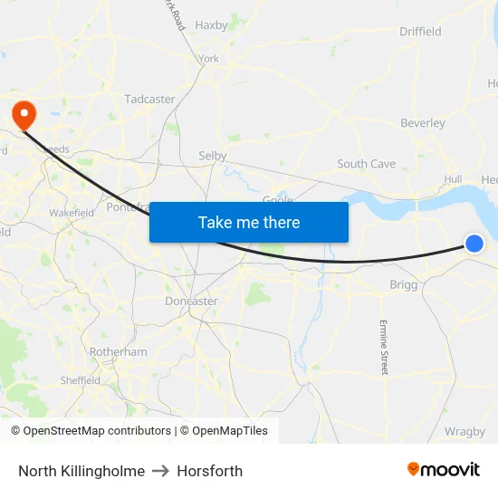 North Killingholme to Horsforth map