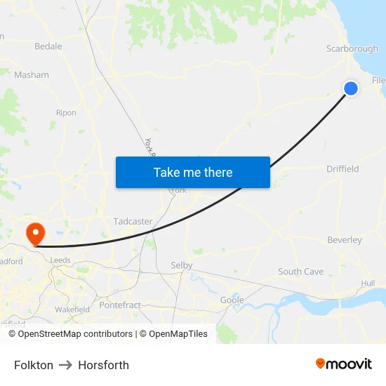 Folkton to Horsforth map