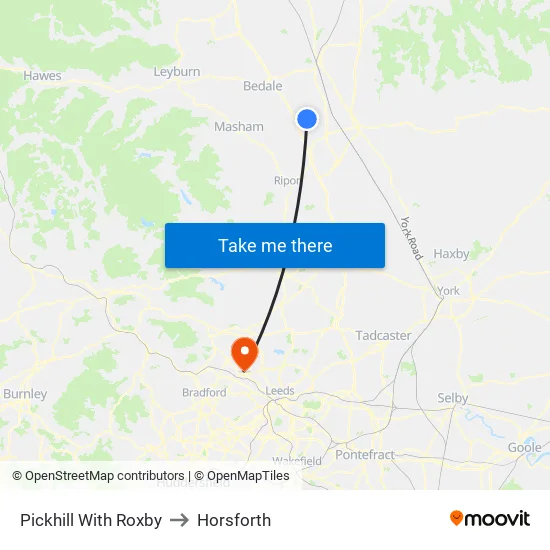 Pickhill With Roxby to Horsforth map