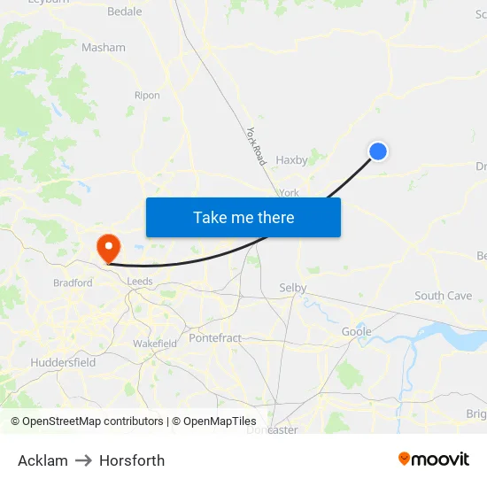 Acklam to Horsforth map