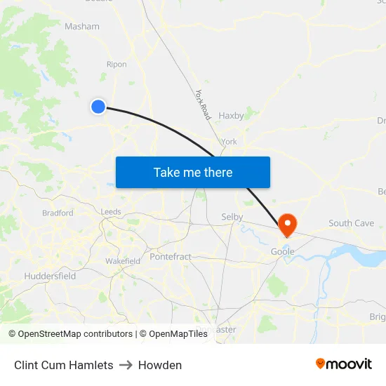 Clint Cum Hamlets to Howden map