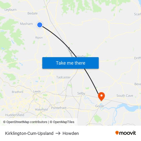 Kirklington-Cum-Upsland to Howden map