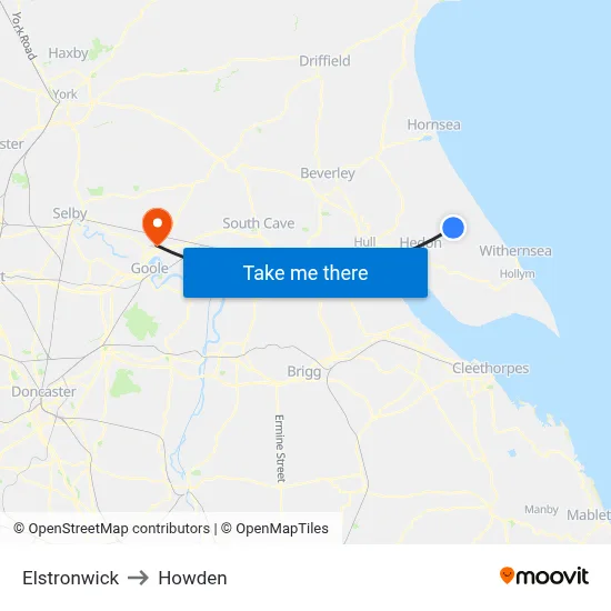 Elstronwick to Howden map