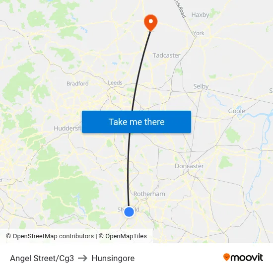 Angel Street/Cg3 to Hunsingore map