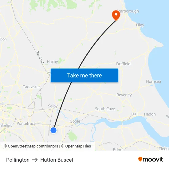 Pollington to Hutton Buscel map