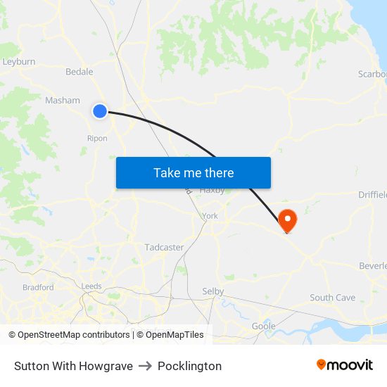 Sutton With Howgrave to Pocklington map