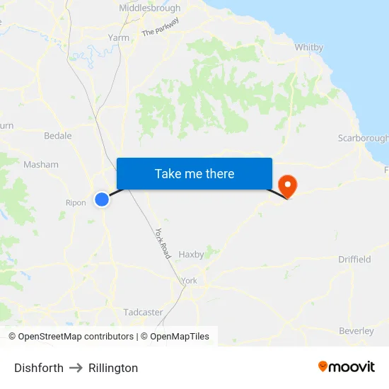 Dishforth to Rillington map
