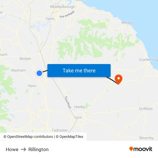 Howe to Rillington map