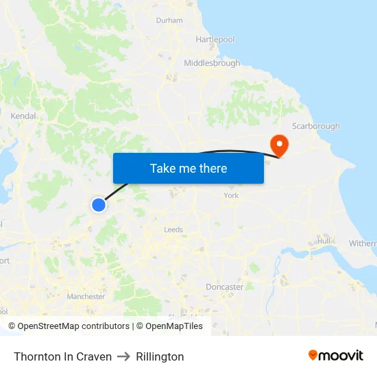 Thornton In Craven to Rillington map