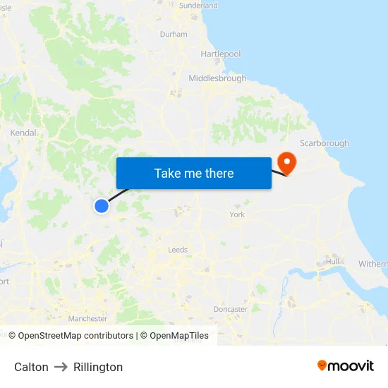 Calton to Rillington map
