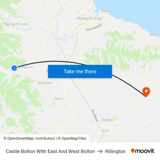 Castle Bolton With East And West Bolton to Rillington map
