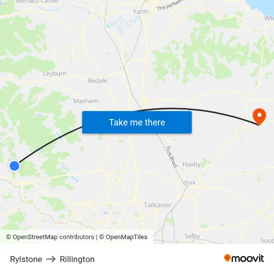 Rylstone to Rillington map