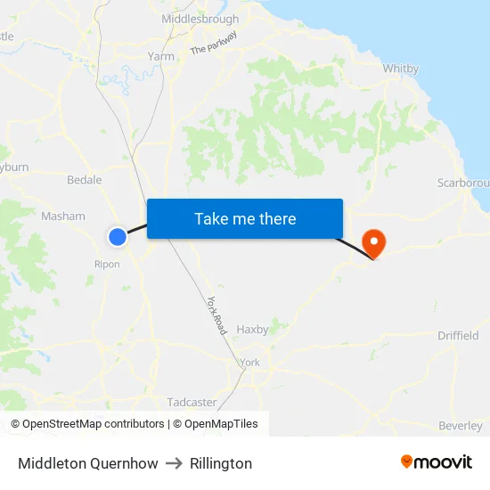Middleton Quernhow to Rillington map